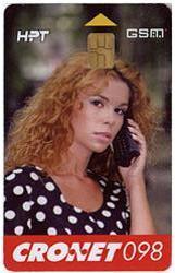CRONET 098 - GIRL WITH TELEPHONE ( Croatia ) Phone Telephones Phones Telefono Telefon Telefoon Mobitel GSM - Croatie
