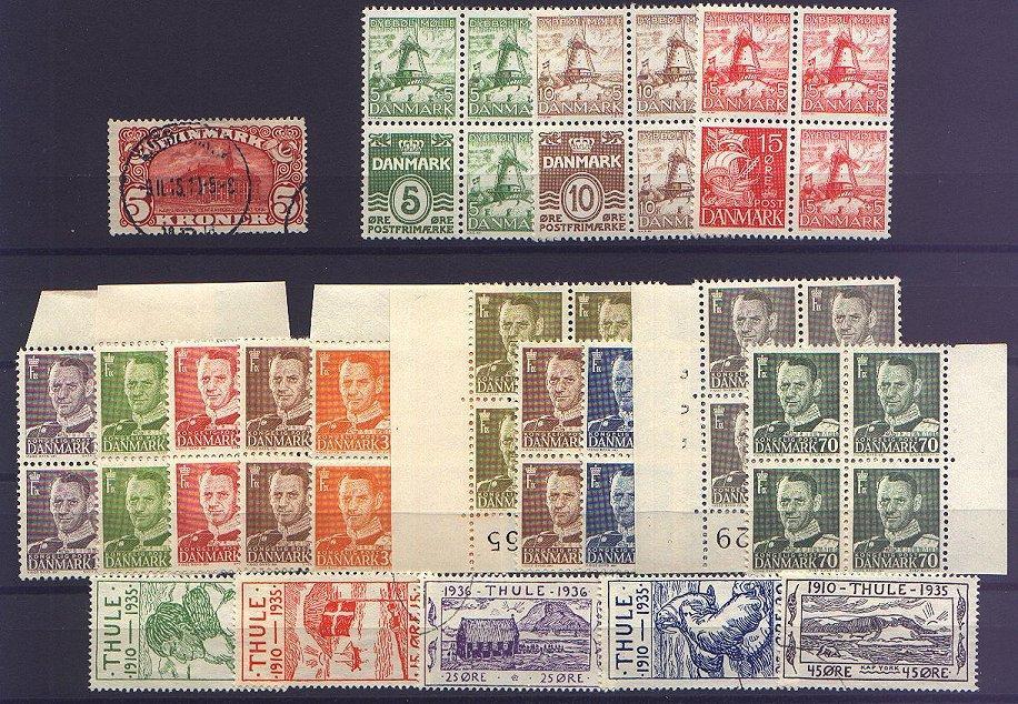 DENMARK / GREENLAND EXCELLENT GROUP, USED/NEVER HINGED - E.g. 5 KRONA 1915 - Collections