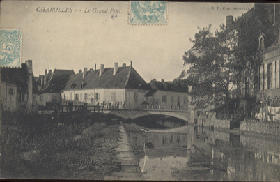 71 Charolles  Le Grand Pont Lavoir Hotel Du Lion  D´or Animée - Charolles