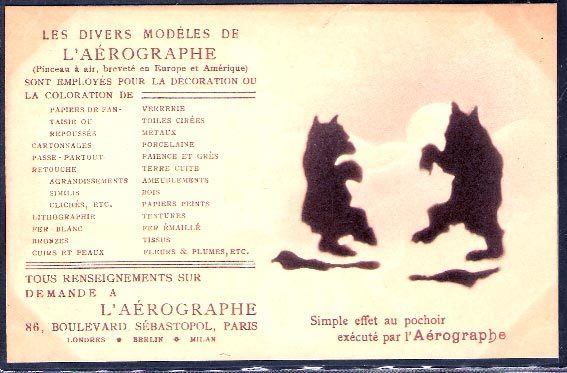 CARTE POSTAL PUBLICITAIRE " L´AEROGRAPHE" - Silhouettes