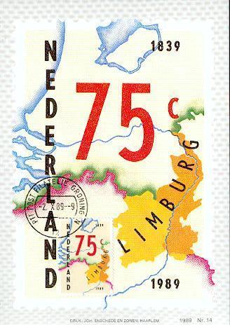 PAYS BAS CARTE MAXIMUM NUM.YVERT 1340 PARTAGE DU LIMBOURG ENTRE LA BELGIQUE ET LES PAYS-BAS - Cartes-Maximum (CM)