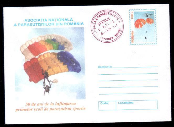 Postal Stationery 127/2000 With Parachutting+ Rare Postmark Red. - Paracadutismo