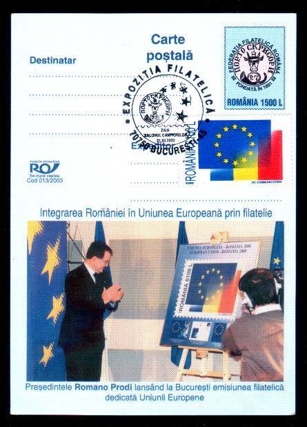 Romania ADHESION TO THE EU 1st MAY 2004  Romano Prodi On Pc ,very Rare. - Autres & Non Classés
