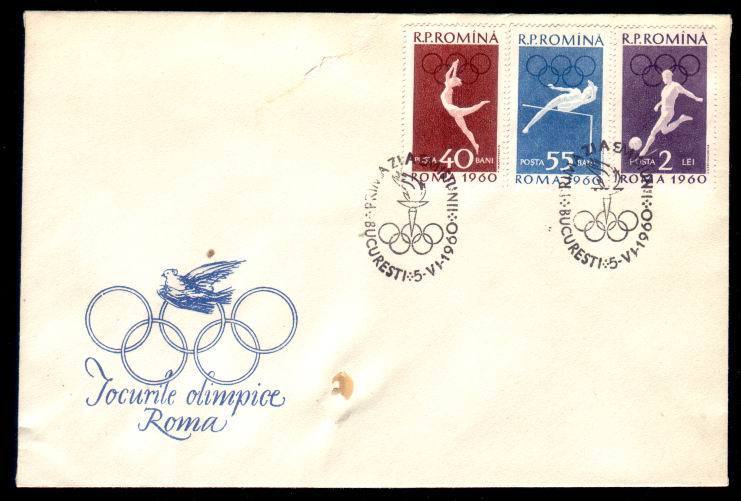 Romania FDC 1960 Olympic Games,rare. - Ete 1960: Rome
