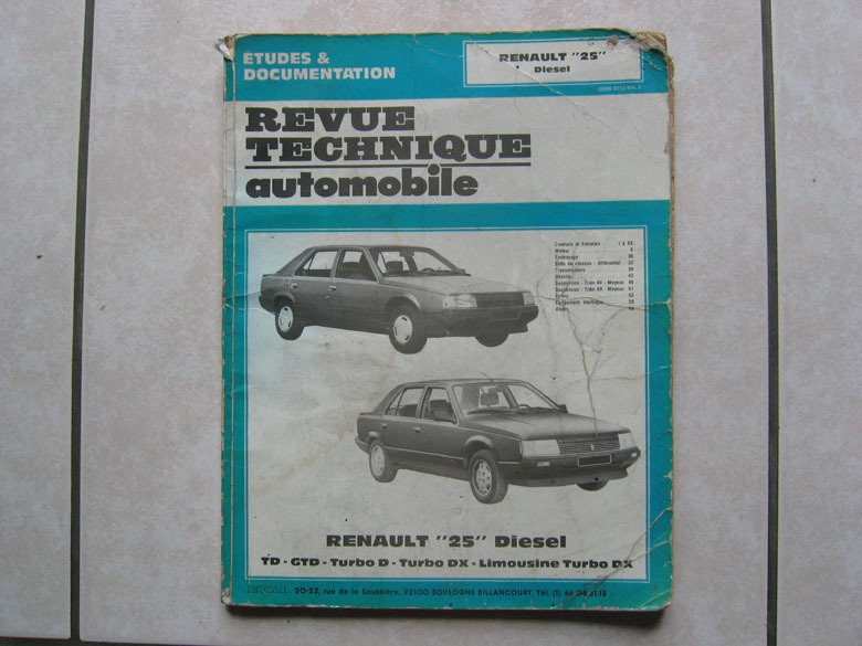 Revue Technique De L'automobile : Renault "25" Diesel. Edition : 1988 - Auto