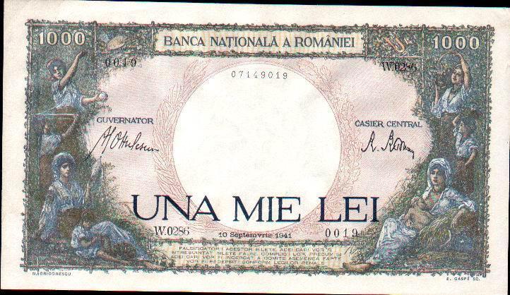 Romania , 1941, Banknote 1000 LEI,condition UNC - Romania