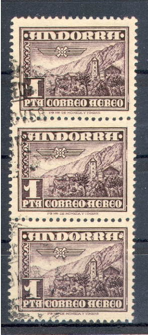 Andorra - 1951 Poste Aérienne/correo Aero 1Pta - Usados