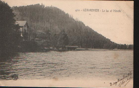 Gerardmer, Le Lac Et Mérelle 1908 - Gerardmer