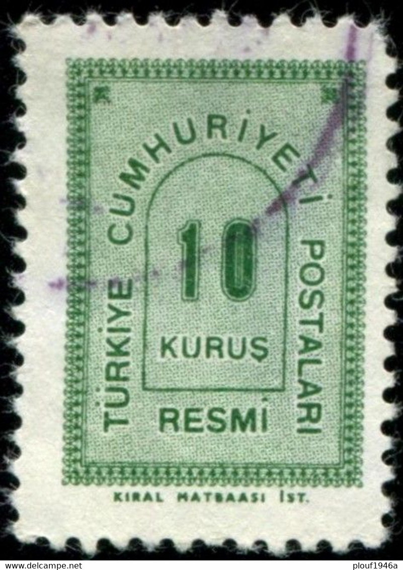 Pays : 489,1 (Turquie : République)  Yvert Et Tellier N° : S   84 (o) - Official Stamps