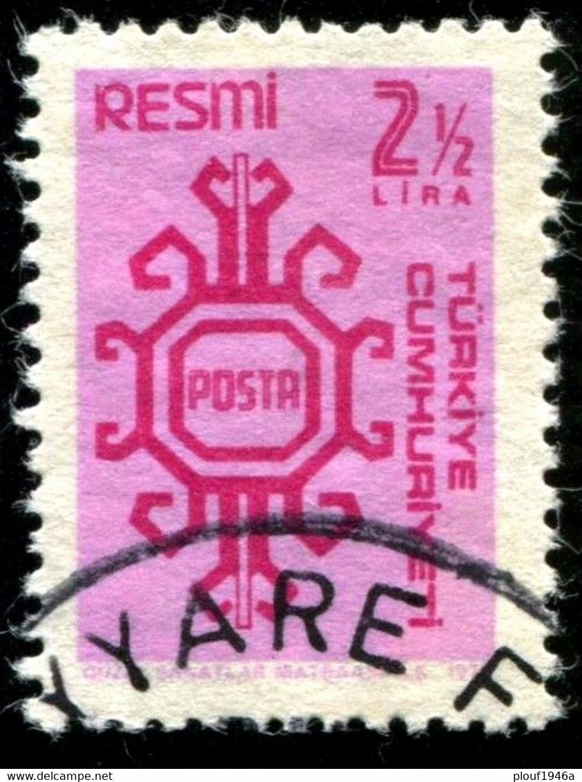 Pays : 489,1 (Turquie : République)  Yvert Et Tellier N° : S  153 (o) - Timbres De Service