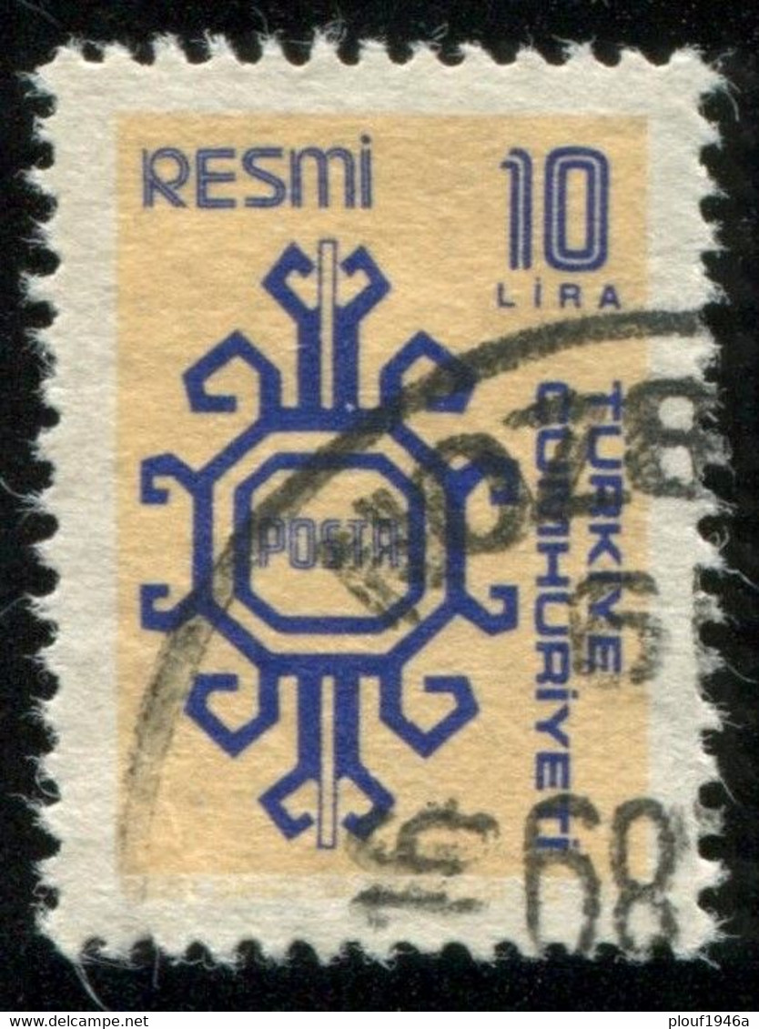 Pays : 489,1 (Turquie : République)  Yvert Et Tellier N° : S  156 (o) - Timbres De Service