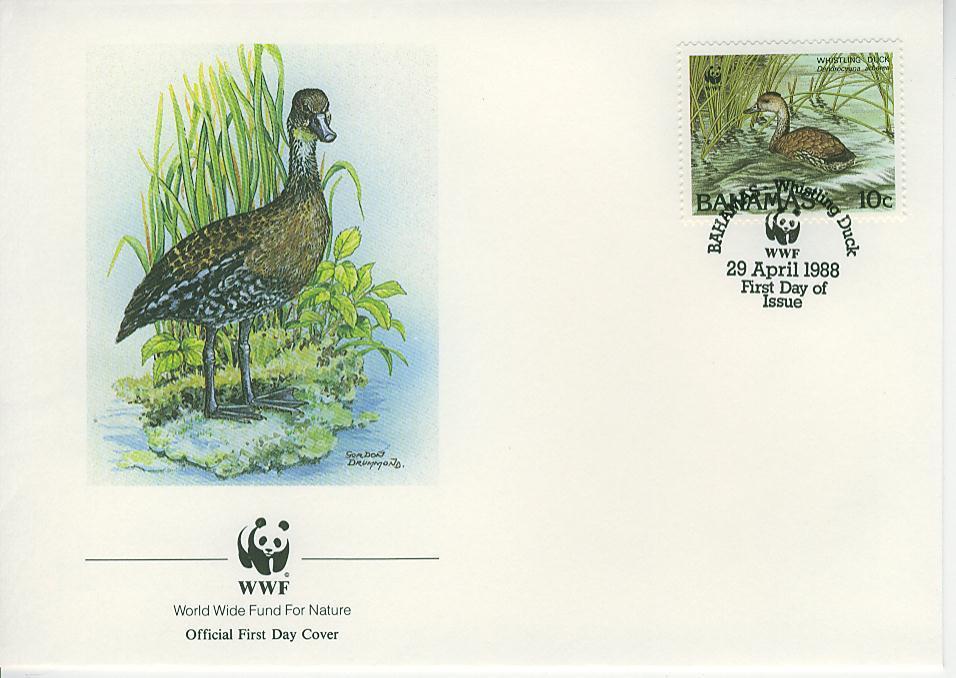 W0188 Canard Dendrocygna Arborea Bahamas 1988 FDC Premier Jour WWF - Entenvögel