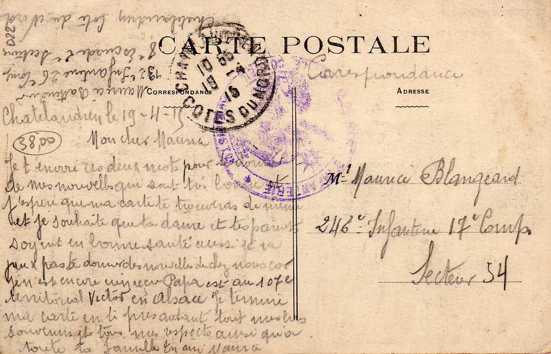 22 CHATELAUDREN Gare, Intérieur, Quais, Animée, Cachet Au Dos, Ed Tirel Hamon, 1915 - Châtelaudren