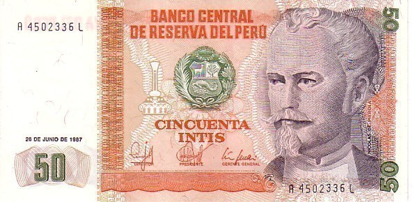 PEROU  50 Intis  Daté Du 26-06-1987   Pick 131b  ****BILLET NEUF**** - Peru