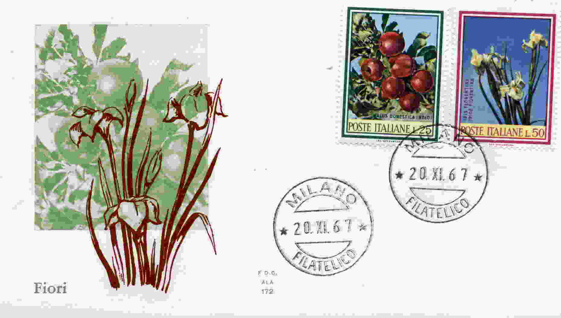 FDC 1967 FLORA ITALIANA - FDC