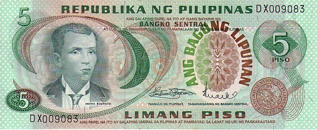 PHILIPPINES    5 Piso  Non Daté (1970)   Pick 148a     ***** BILLET  NEUF ***** - Filippijnen