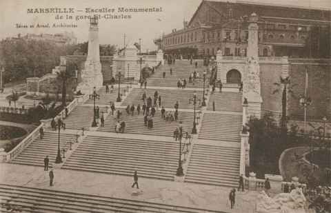 MARSEILLE ESCALIER MONUMENTAL DE LA GARE ST CHARLES - Quartier De La Gare, Belle De Mai, Plombières