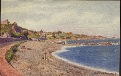 Guernsey ,guernesey Cobo Bay Très Belle Carte Gauffrée Imitation Peinture - Guernsey