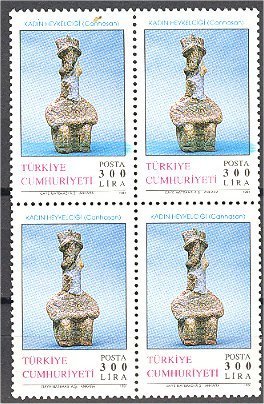TURKEY 1991 300 LIRA, BLUE STREAMS, BLOCK OF 4 NEVER HINGED **! - Unused Stamps