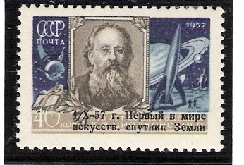 URSS / TSIOLKOWSKI / Surghargé / 28.11.1957. - UdSSR