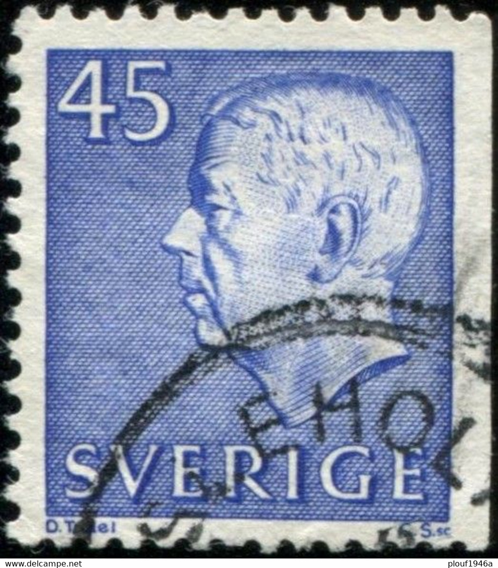 Pays : 452,04 (Suède : Gustave VI Adolphe)  Yvert Et Tellier N° :  567 B (o) ; Michel 586 Dr - Used Stamps