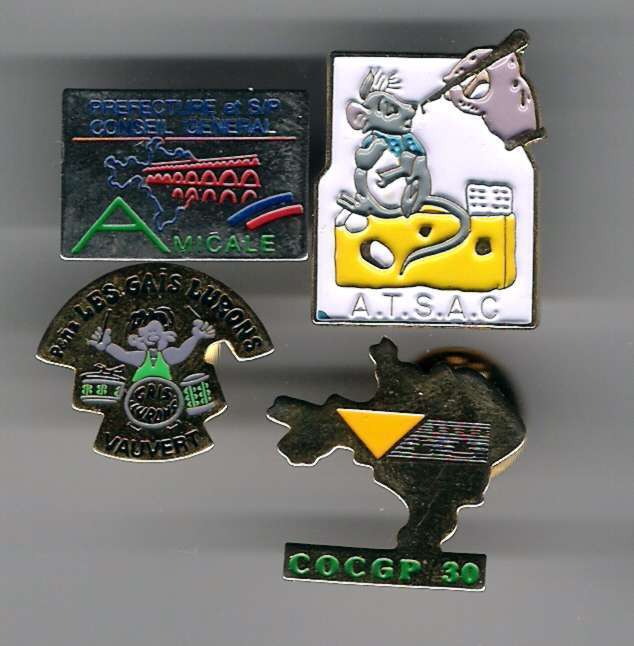 1 Lot De 4 Pin´s ASSOCIATION Différents - Sets