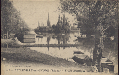 Belleville Sur Saone étude Artistique Sur La Saone , Barque De Pêche - Belleville Sur Saone