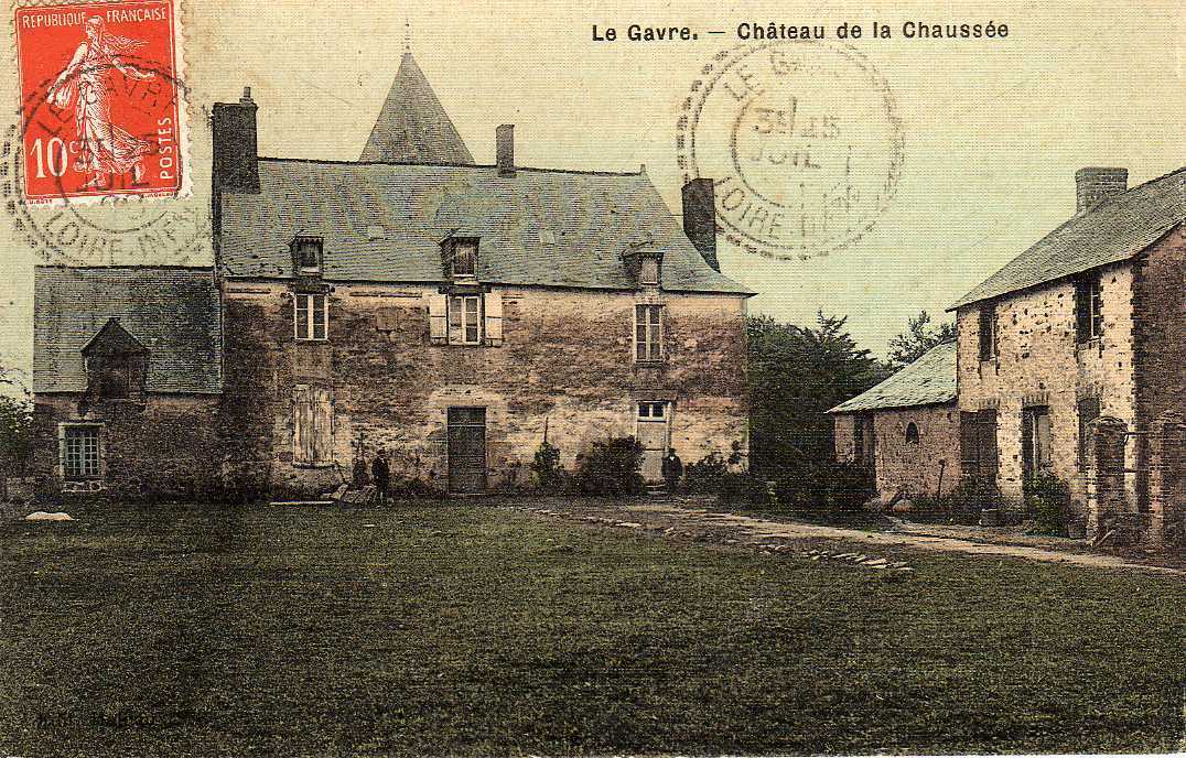 44 LE GAVRE Chateau De La Chaussée, Jolie Carte Toilée, Colorisée, Ed Haineaux, 1909 - Autres & Non Classés