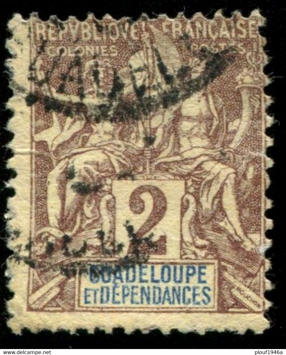 Pays : 206 (Guadeloupe : Colonie Française)  Yvert Et Tellier N° :   28 (o) - Gebruikt