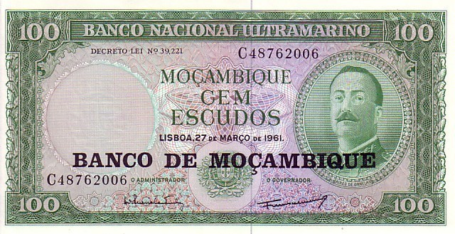MOZAMBIQUE  100 Escudos Daté Du 27/03/1961  Pick117  ***** BILLET NEUF **** - Mozambico