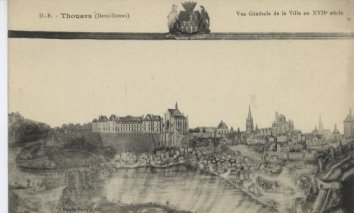 THOUARS Vue Générale De La Ville Au XVII Ième Siècle - Thouars