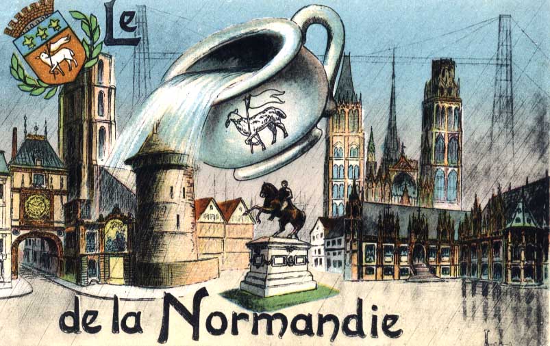 Cpa "le ... De La Normandie ", Blason . Couleur . Régionalisme - Haute-Normandie