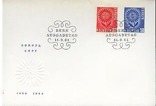 Suisse FDC 1er Jour Europa 1964 - Tp Fleurs - Symbole En Surépaisseur - 1964