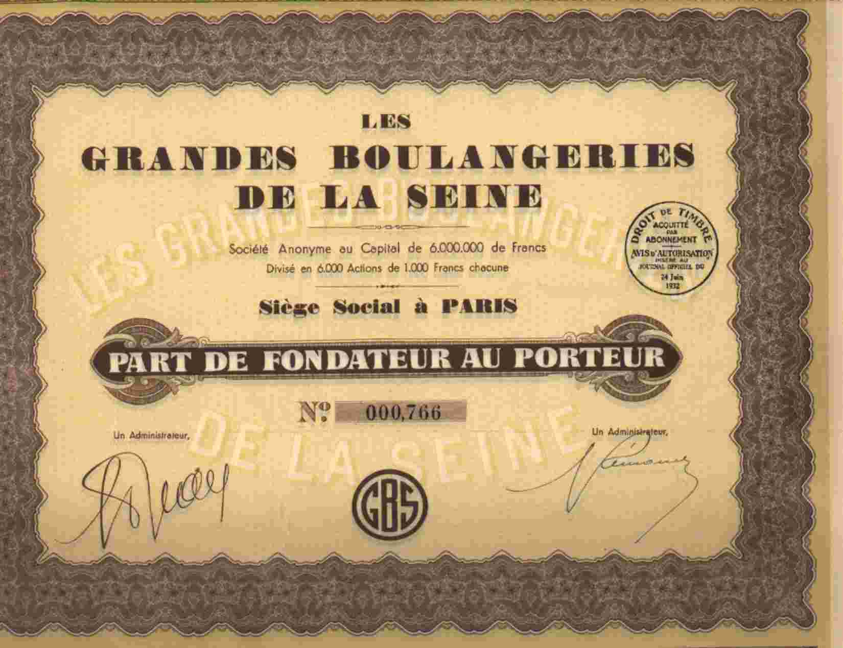 LES GRANDES BOULANGERIES DE LA SEINE (P.F) - Agricultura