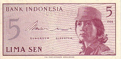 INDONESIE  5 Sen Daté De 1964   Pick 91  ****BILLET  NEUF**** - Indonesia