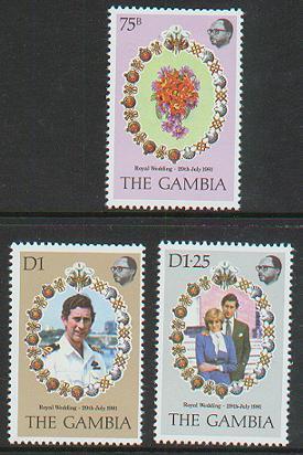 Gambia - 1981 Lady Diana Royal Wedding Set Of 3. MNH - Gambia (1965-...)