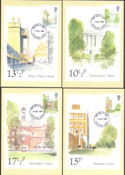 Great Britain: Set Of 5 PHQ 1980 London Landmarks - Tarjetas PHQ