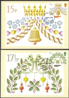 Great Britain: Set Of 5 PHQ 1980 Christmas - PHQ Cards