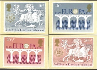 Great Britain: Set Of 4 PHQ 1984 Europa - Tarjetas PHQ