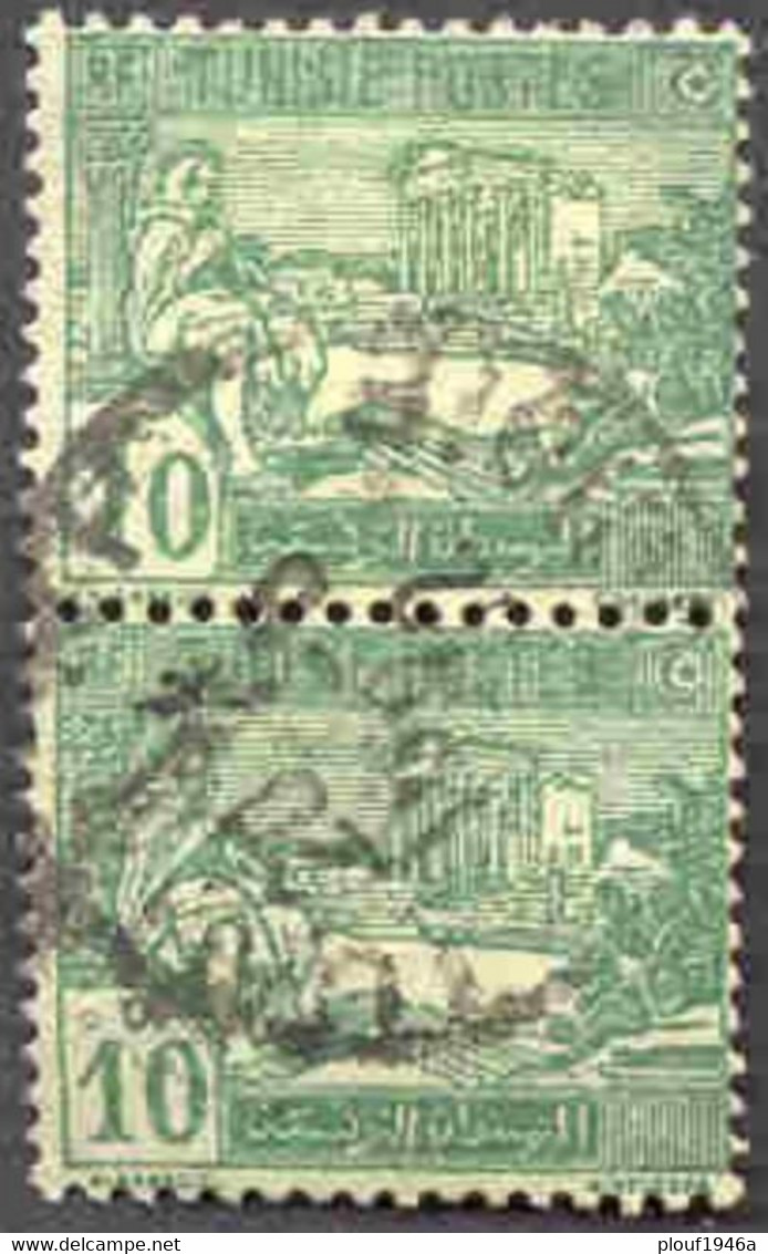 Pays : 486  (Tunisie : Régence)  Yvert Et Tellier N° :    76 (o) Paire Verticale - Used Stamps