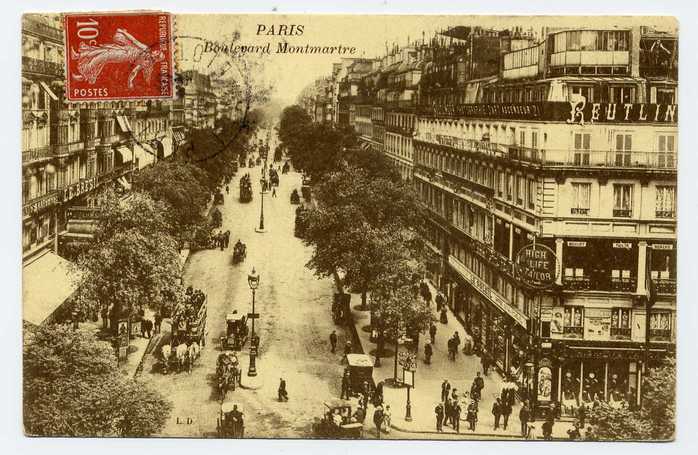 18 - PARIS Boulevard MONTMARTRE - Jolie Carte Animée 1909 - Arrondissement: 02