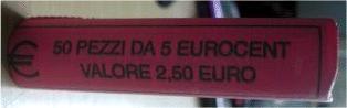 ITALIE - ITALY - 2002 - 5 CENT. ROULEAU/ROLLEN 50 PIECES - Italien