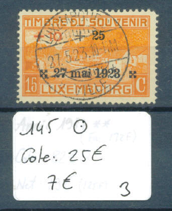 LUXEMBOURG  No Michel 145  ( Oblitéré(s) )   Cote: 25 € - Oblitérés