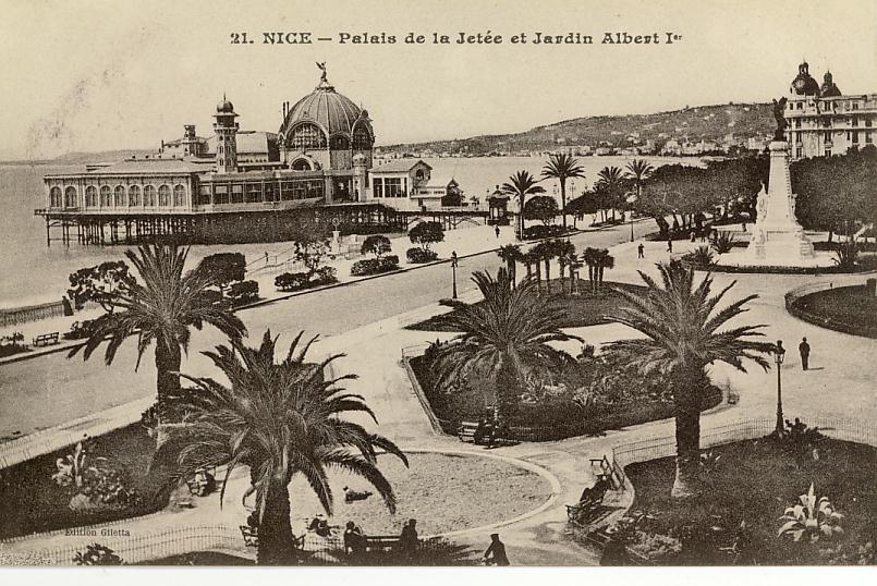 06 - Nice - Palais De La Jetée Et Jardin Albert 1er - Palmiers - CPA Carnet Animée - Ed Giletta N° 21 - Lotti, Serie, Collezioni
