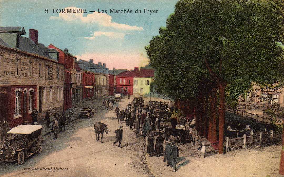 60 FORMERIE Marché Du Fryer, Foire Animée, Automobile, Colorisée, Ed Hubert 5, 192? - Formerie