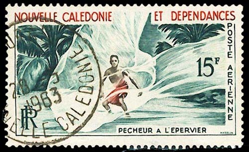 Nouvelle Calédonie-O (Y/T No, PA-067 - Pêcheur A L'épervier) (o) Date Circulaire / SON Cancel - Used Stamps