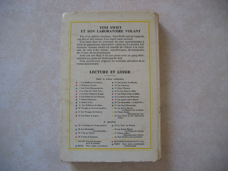 "Tom Swift Et Son Laboratoire Volant" De Victor Appleton. Edition 1960. Numéro 24 - Collection Lectures Et Loisirs
