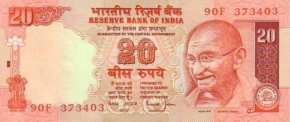 INDE   20 Rupees   Non Daté (2002)    Pick 89Aa  Signature 88    ***** QUALITE  VF ***** - Indien