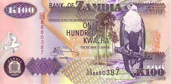ZAMBIE   100 Kwacha     Emission De 2003     ****** BILLET  NEUF ****** - Sambia