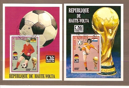 FOOTBALL / HAUTE VOLTA / 2  Blocs OBLITERES   Non Catalogués Coupe Monde MUNICH 1974 - Autres & Non Classés